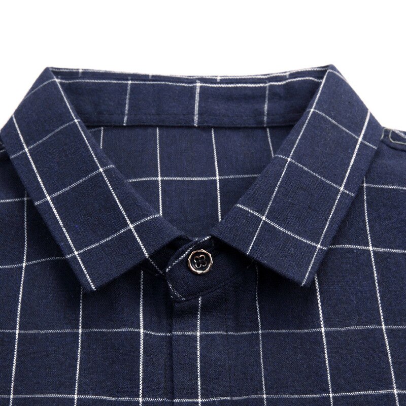 Jbersee Spring Autumn Men Dress Shirt Long Sleeve Black Shirt Korean Clothes Slim Fit Plaid Casual Shirts Mens Clothing