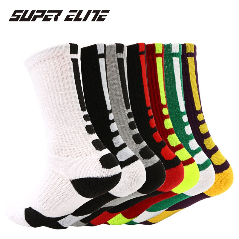 Classic High-top Towel Sports Socks Men Terry Thick Non-slip Elite Basketball Socks Outdoor Running Cycling Socks SKG002