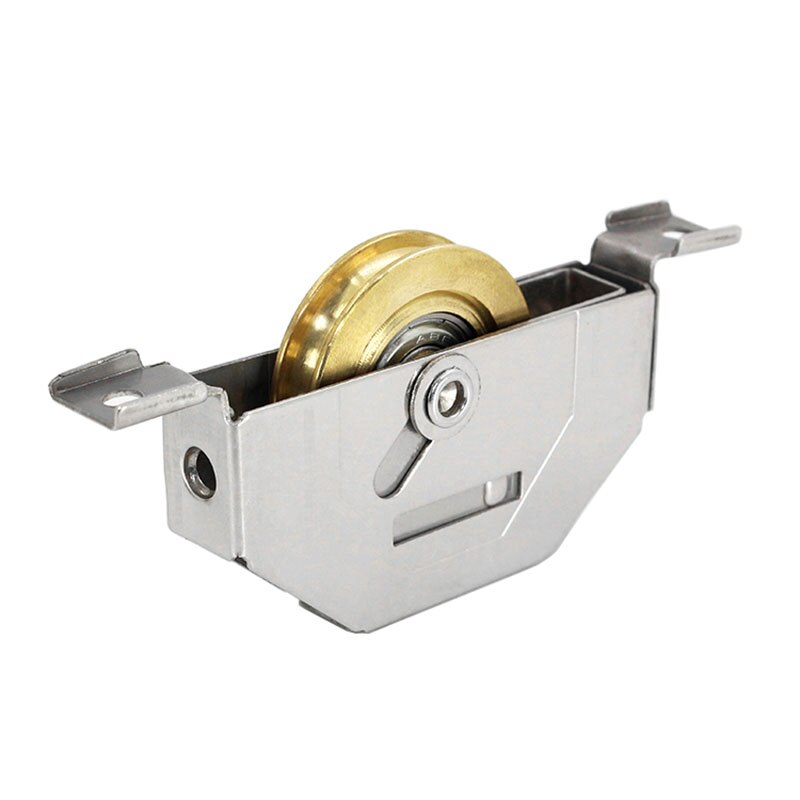 Polea De puerta de acero y plástico deslizante para balcón, aleación de aluminio, ventana de pantalla, rueda de latón, rodillo silencioso, Hardware