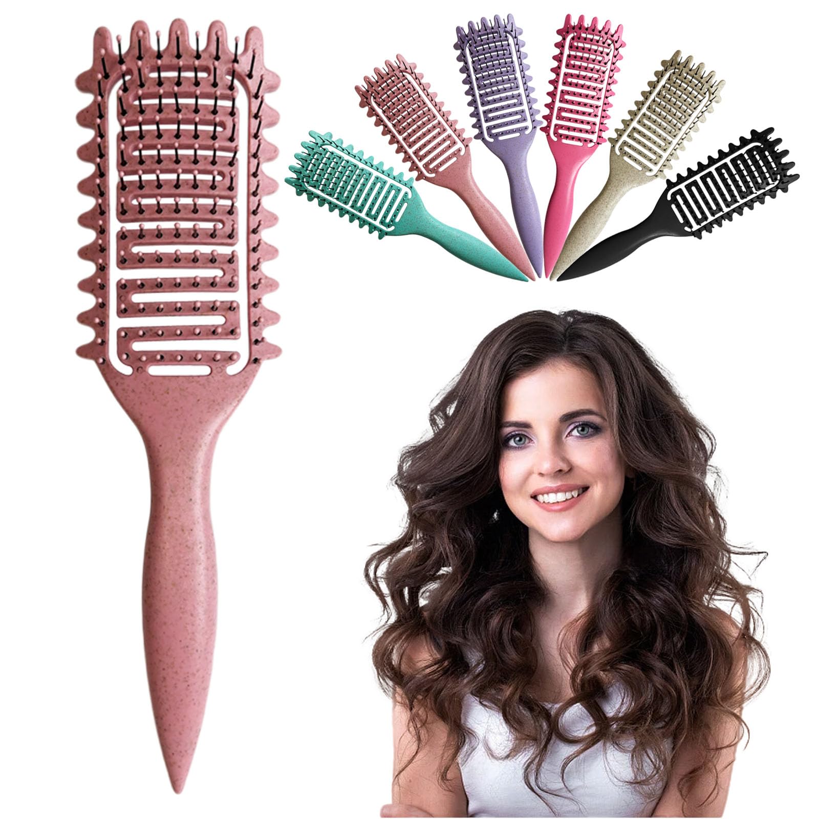 Cepillo de pelo rizado, cepillo de peinado hueco, peine para Barba, cepillo para desenredar, herramientas de estilismo multiusos para el hogar