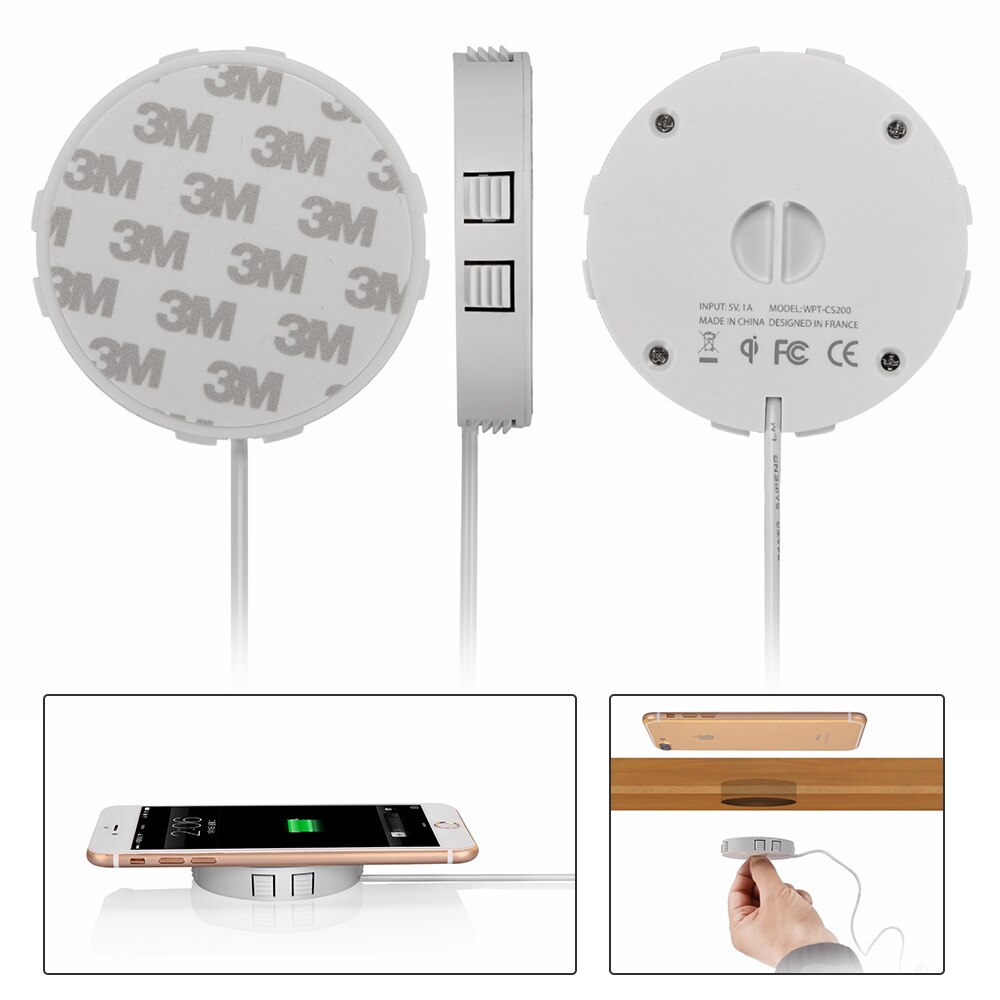 QI Invisible Wireless Charger Table Charging Pad Furniture Table Embedded For IPhone11 Xiaomi Easy with Anti-skid Teeth K