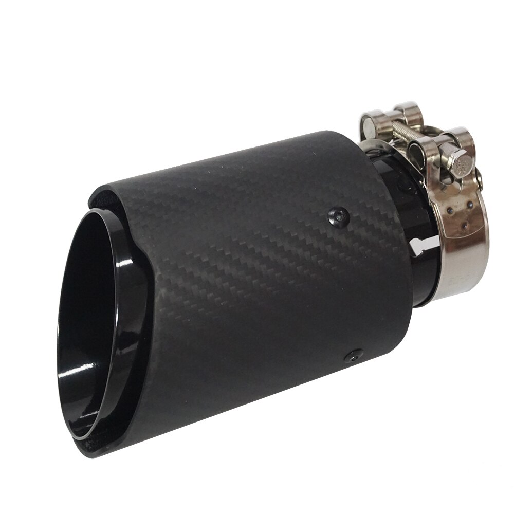 Auto End Shot Blast Oppervlak Matte 3K Carbon Fibre Rvs Tip Staart Modificatie Uitlaat Uitlaat Systeem voor Ak