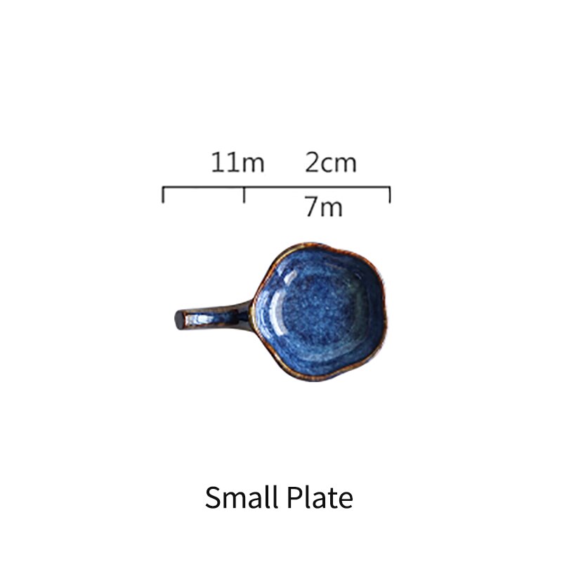 Ceramic Porcelain Rice Spoon Round Plate Snacks Western Food Dinner Plate Water Cup Cutlery Set: Small Dish
