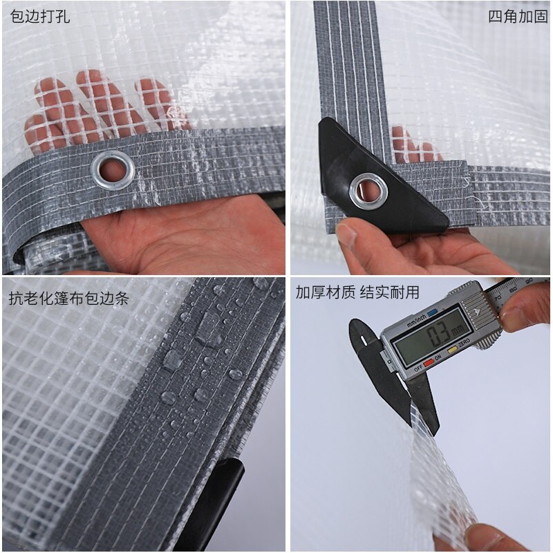 Przezroczyste pogrubienie pcv przeciwdeszczowe plandeki strona główna balkon taras tkanina z siateczki lato ogród kwiaty sukulenty parasol przeciwsłoneczny pułapka