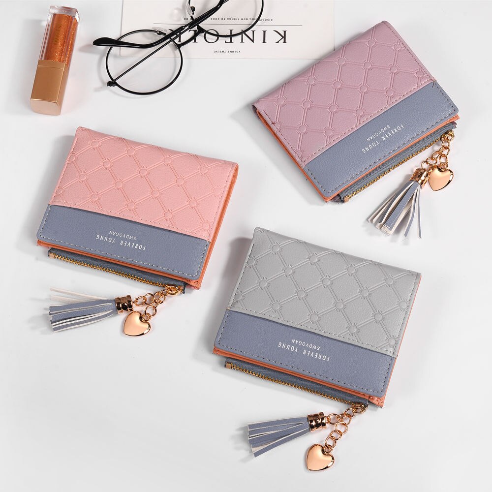 UOSC Leather Women's Wallet Cute Purse Long Zip Bag Coin Card Holder Soft Leather Phone Card Wallets Female Clutch