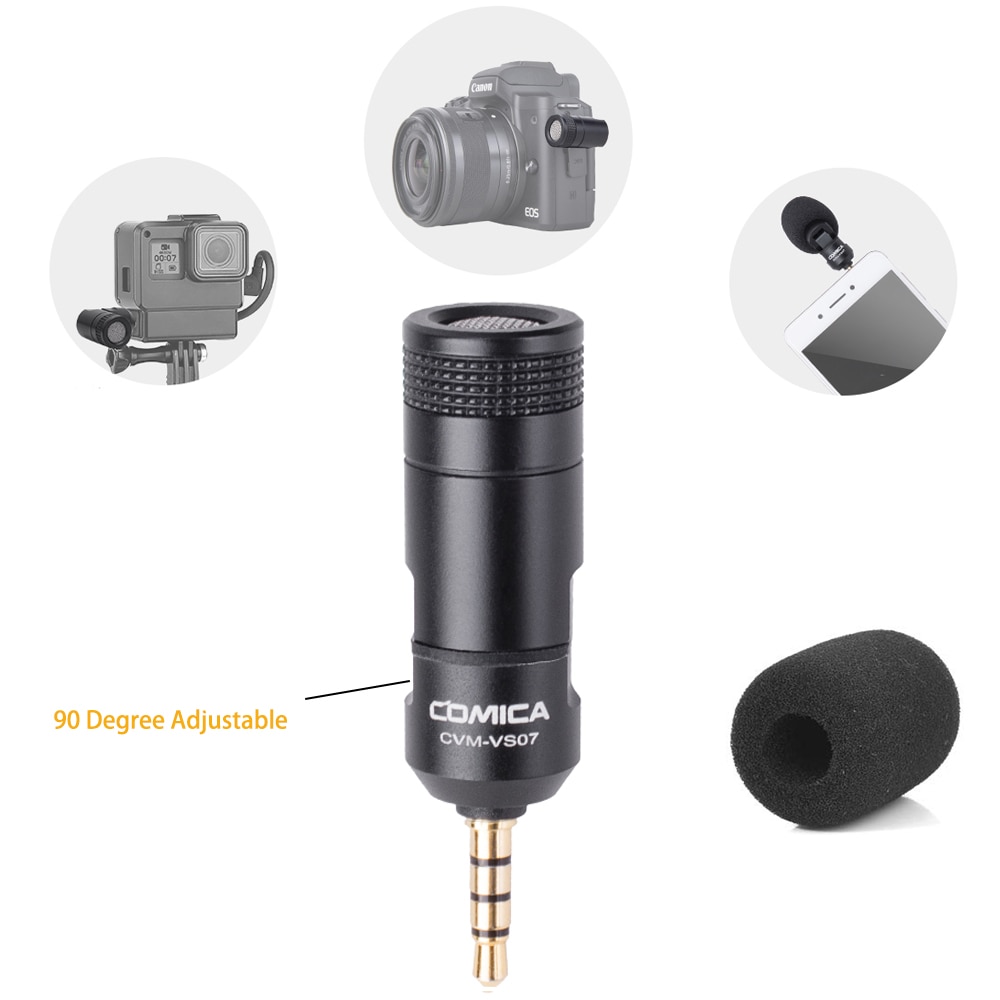 COMICA CVM-VS07 Mini Omnidirectionele Microfoon voor GoPro DSLR Camera Telefoon Stabilisator Mic voor Video-opname (3.5mm TRRS)