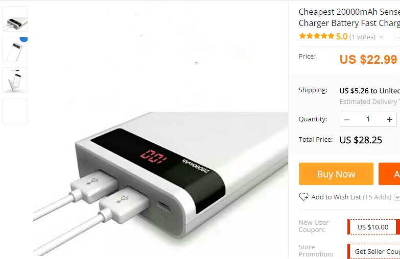 20000mAh Sense 6P Power Bank External Battery Pack Backup Charger LED Display 20000mah power bank for Romoss