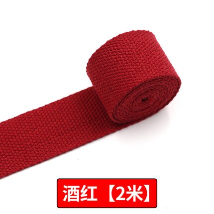 20mm 2 Meter Baumwolle Gurtband Bunte Band Rucksack Gürtel Umreifung NäHenne Gürtel DIY Tasche Zubehör: Wein rot