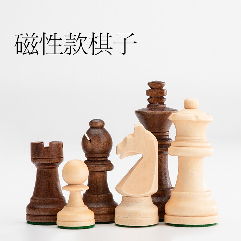 Luxury Chess Set Chess Pieces Wooden Set Magnetic Chess Set Chess Pieces Vintage Games Ajedrez Children Adult Games: Magnetic model