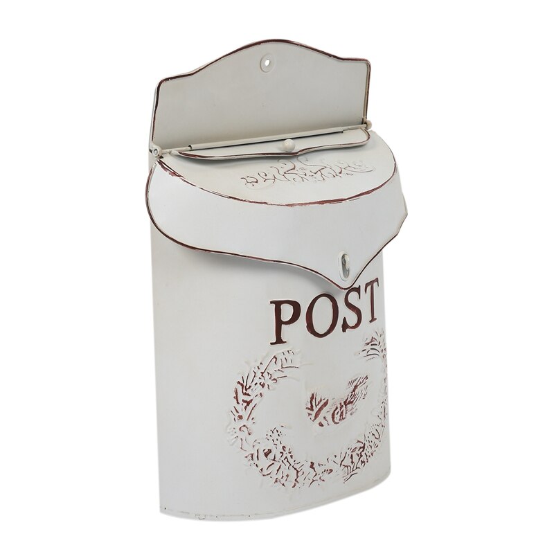 -Post Doos Post Shabby Blauwe Vogel Post Doos Vintage Country House (Wit)