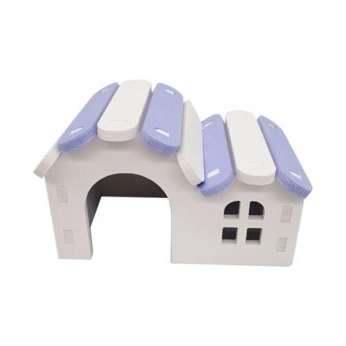 Bur-fri hamster chinchilla hus villa gør-det-selv installation chinchilla hytte lege legetøj pindsvin hamster villa bolig hytte: Lilla hvid