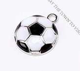 Breloques en émail pour Sport, Football, pendentif, bracelets, bijoux, DIY, artisanat plus à la , 12mm 18mm, 10 pièces/lot: small silver