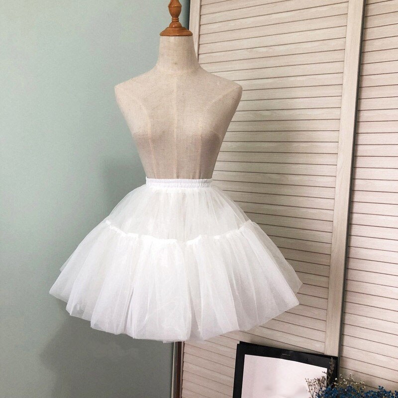 Organza Baljurk Korte Petticoat Lolita Cosplay Korte Jurk Petticoat Ballet Tutu Rok Rockabilly Crinoline
