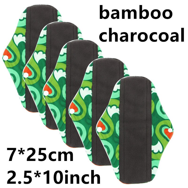 1pc Dag Gebruik Maandverband met Organische Bamboe Innerlijke Waterdichte Gedrukt Regelmatige Flow Herbruikbare Super Zachte Mama Pads: M-29