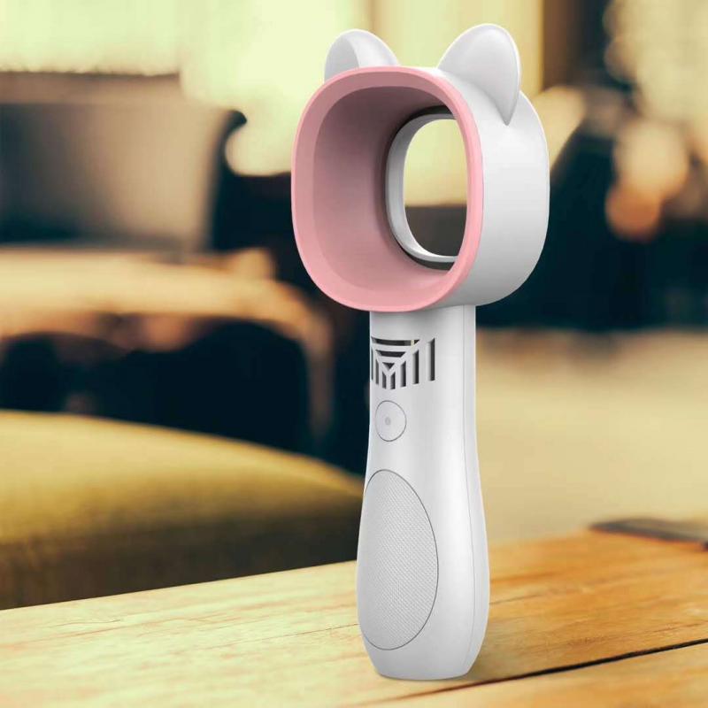 Elektrische Bladeless Ventilator Draagbare Draadloze Usb Opladen Mini Draadloze Handheld Fan 360 Graden Geen Blad Handy Cooler 3 Modus