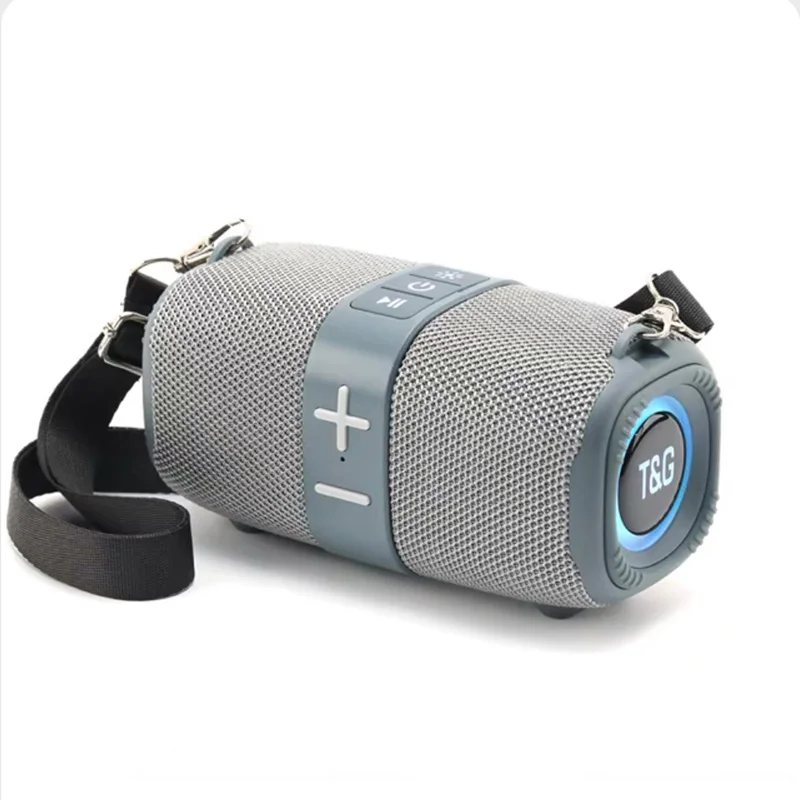 T&G TG667 Altavoz Bluetooth portátil con luz LED cruzada para exteriores, nivel de apariencia pequeño y alto, Compatible con USB/AUX/TF/FM