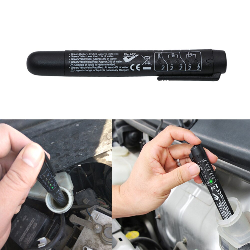 Car fluid test brake fluid test pen 5 LED indicator display for DOT3 DOT4 mini electronic pen brake fluid tester digital