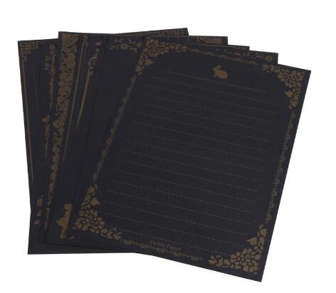 8 Sheets Vintage Retro Writing Stationery Paper Pad Note Letter Set: 5A50050-BK