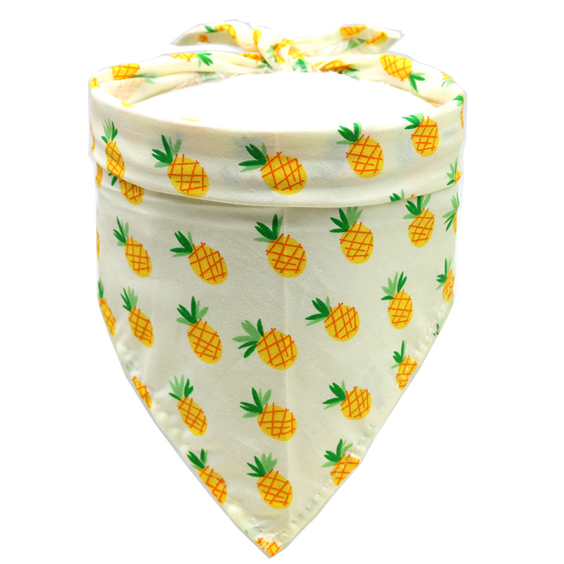 ananas frukt skrive ut kjæledyr hund bandana liten hund katt skjerf justerbar bomull hund valp fersken sommer kjæledyr hund stell tilbehør: ananas / S