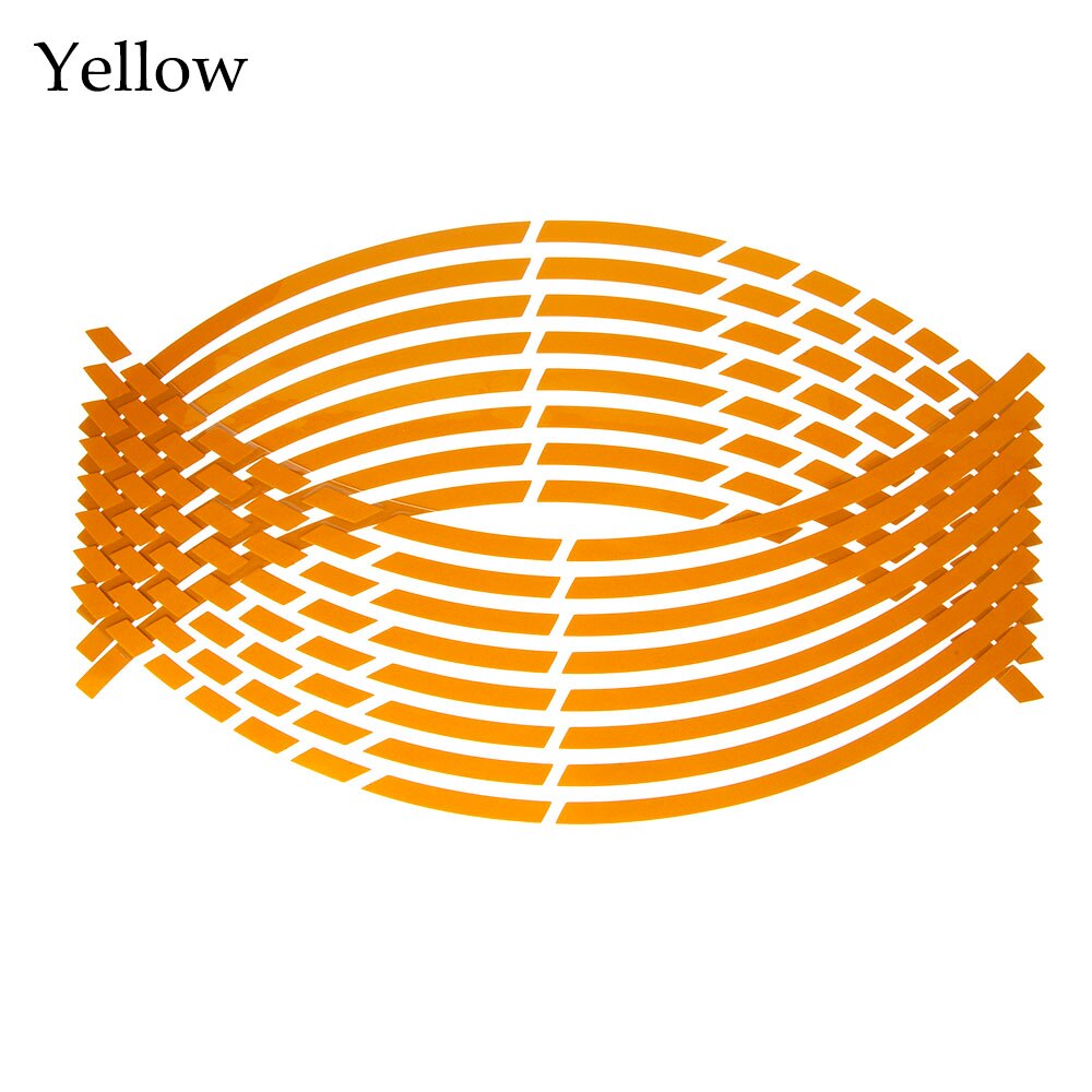 MTB Bike Reflektierende Aufkleber Fluoreszierende Motor Fahrrad Felge Nacht Safty Warnung Reflektor Film Auto Aufkleber Band Aufkleber: Style 4 yellow