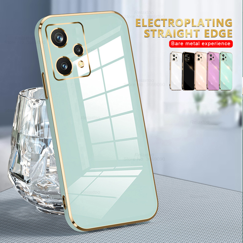 Luksusowe poszycie kwadratowa ramka silikonowe etui do Oppo Realme 9 pro plus proplus Realme9pro realmi 9pro + ochrona tylna obudowa telefonu