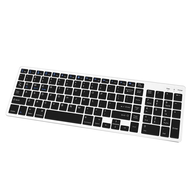 Wiederaufladbare, tragbare bluetooth-tastatur mit nummernblock für laptop, pc, tablet, windows, ios und android