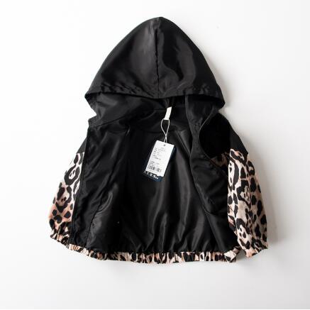 1-7Y Autumn Infant Kids Baby Girls Jacket Outfits Leopard Print Long Sleeve Zipper Hooded Coat Outfits