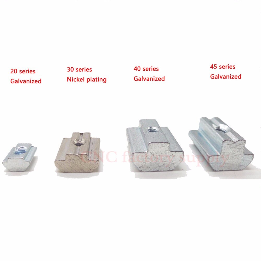 Vendita CALDA T Scorrevole Blocco dado Dadi Quadri Nichel placcatura in Alluminio per standard UE 3030 Profilo in Alluminio di fessura per Kossel