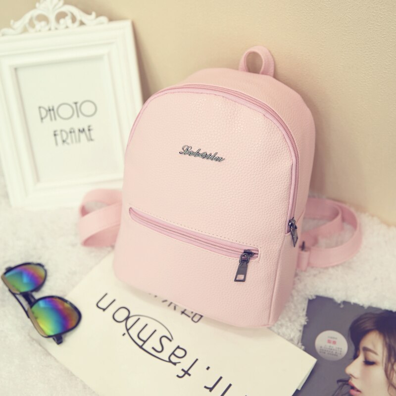 Nouvelle femmes sac à dos corée en cuir PU bonbons couleur collège sac à bandoulière douce fille voyageant mini femme sac