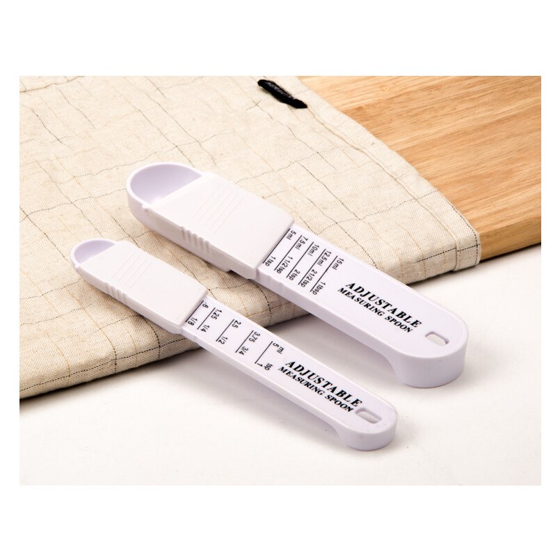Adjustable measuring spoons2 Plastic Adjustable Measuring Spoons 1/8 teaspoon to 1 tablespoon Easy Use ml baking tool Kitchen