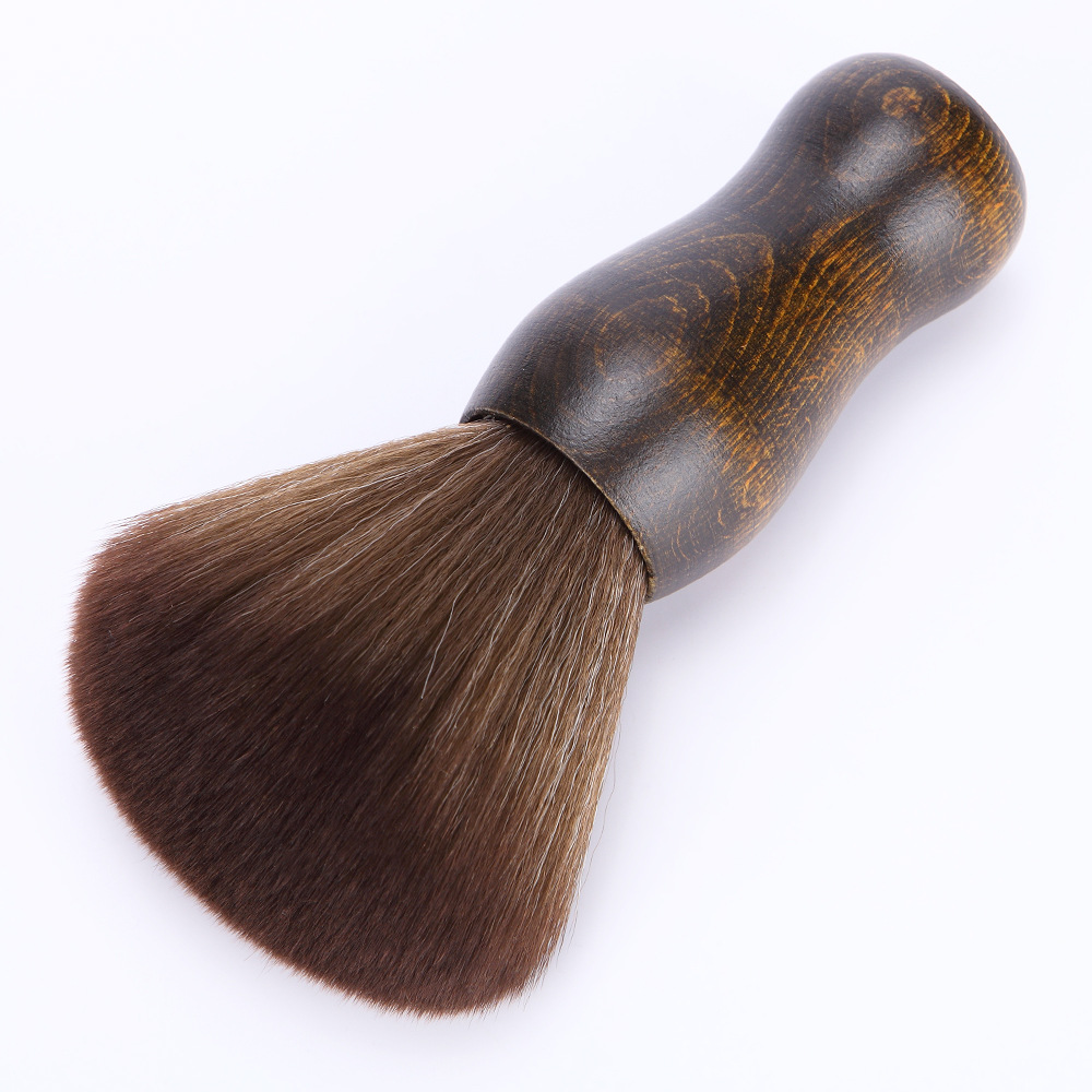 Barber Neck Duster Brush Wood Handle with Hook Hairdressing Cleaning Brush Natural Fiber Salon Hair Sweep Brushes