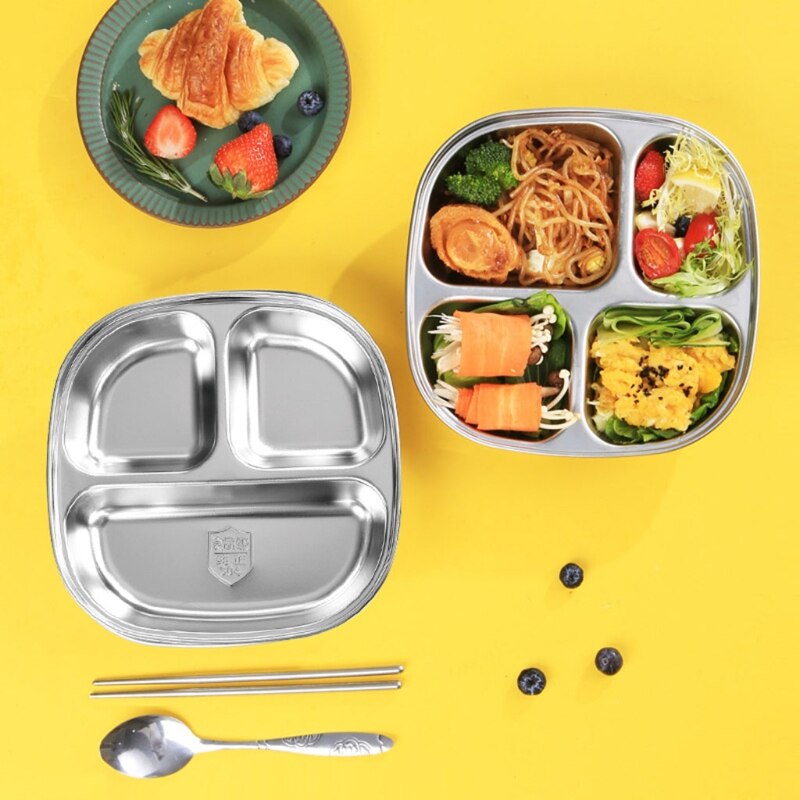 Sections Dinner Plates for Adults Kids Picky Eaters Campers and Portion Control Mes Trays Household Kitchen Restaurant