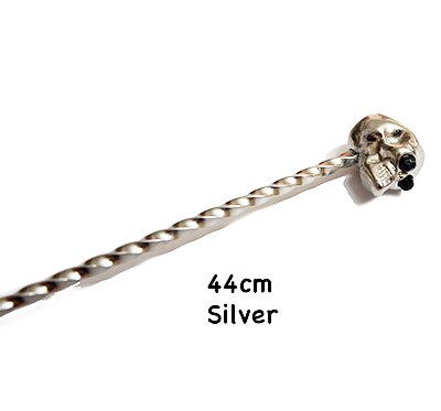 Schedel Barspoon Cocktail Lepel Roestvrij Staal Mengen Cocktail Lepel, Spiraal Patroon Bar Tool: 44cm Silver