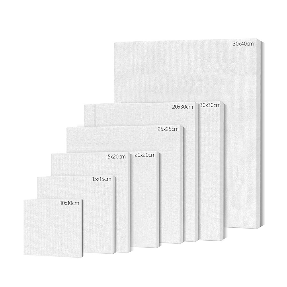 6Pieces White Blank Square Artist Canvas For Canvas Oil Painting Wooden Board Frame For Primed Oil Acrylic Paint