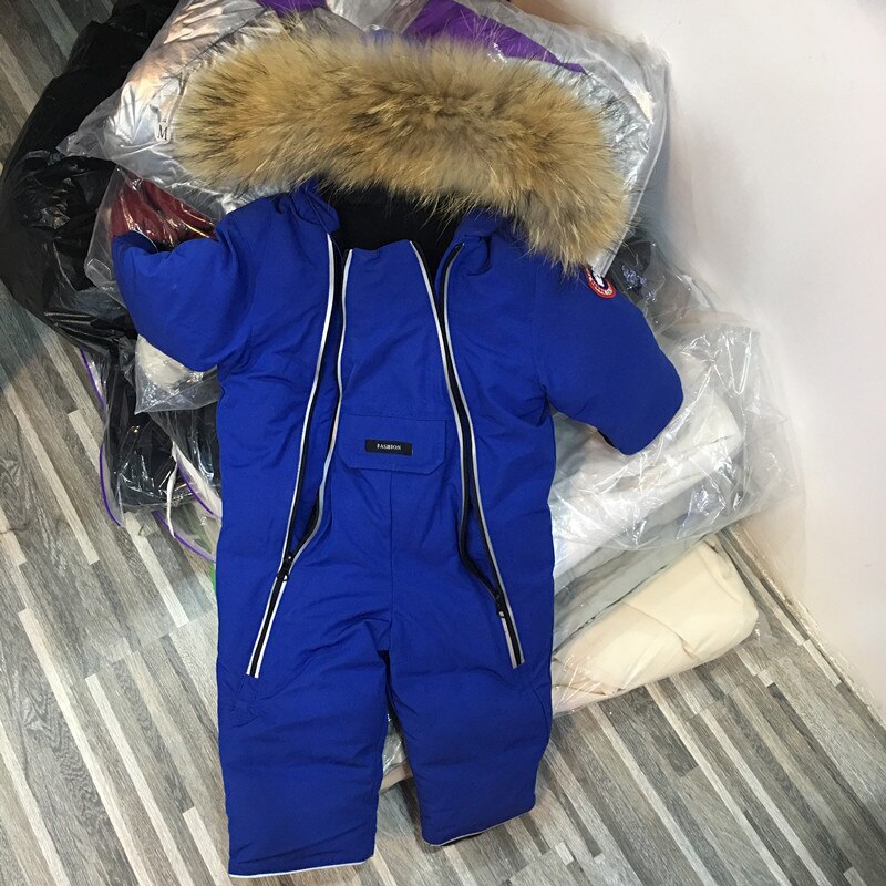 Baby down jumpsuit pojille ja tytöille laskettelupuku: Sininen / 6m