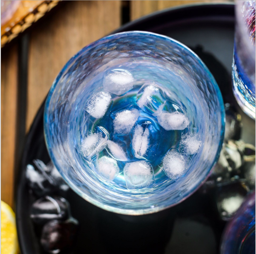 Creatieve Hamer-print Schitterende Gekleurde Glas Drank Cup