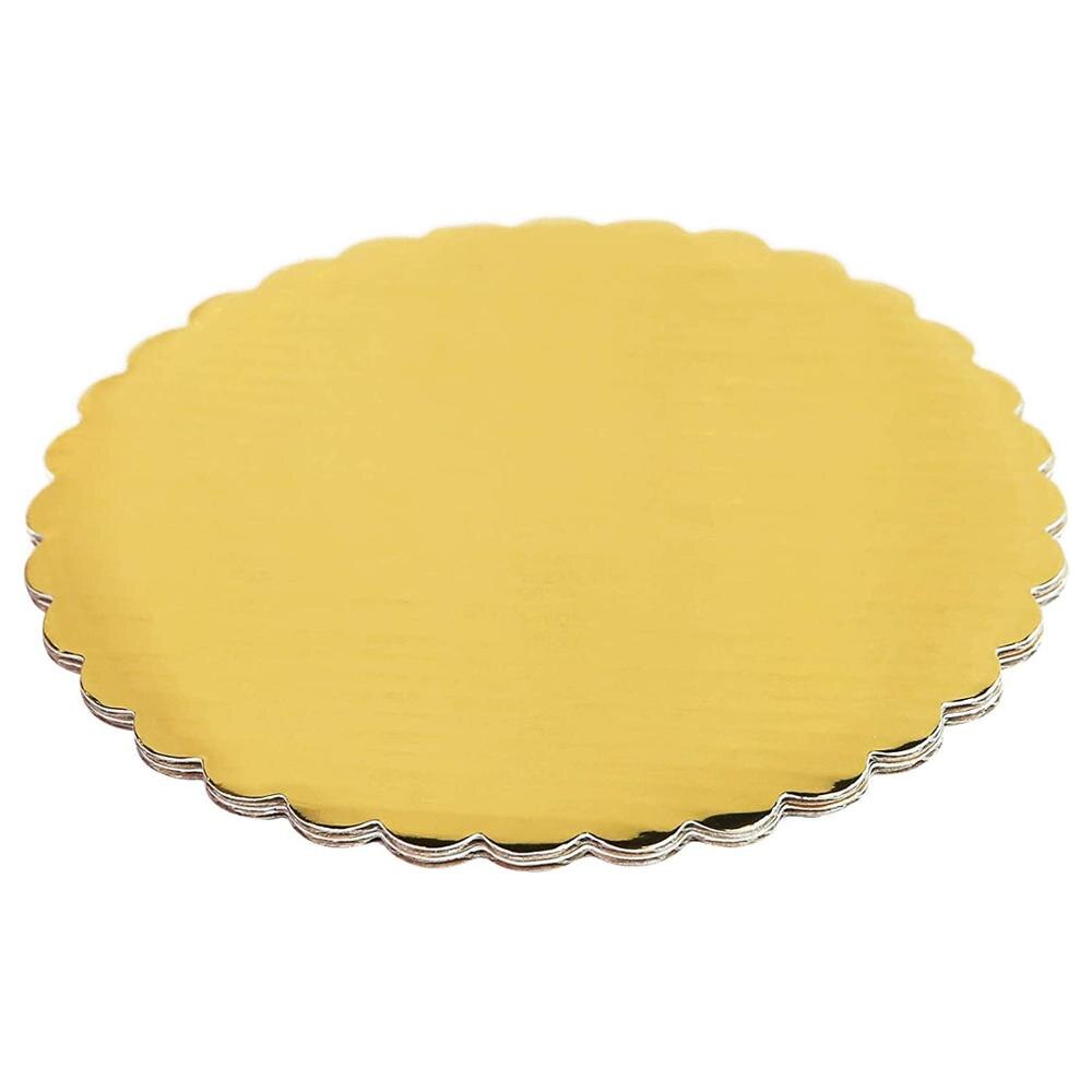 10PCS Gold Cakeboard Round,Disposable Cake Circle Base Boards Cake Plate Round Coated Circle Cakeboard Base: Default Title