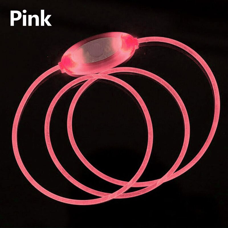 Collar luminoso LED, DIY se puede cortar y collar de perro ajustable corbata de perro suficiente colgante collar de perro led cinturon coche perro: pink