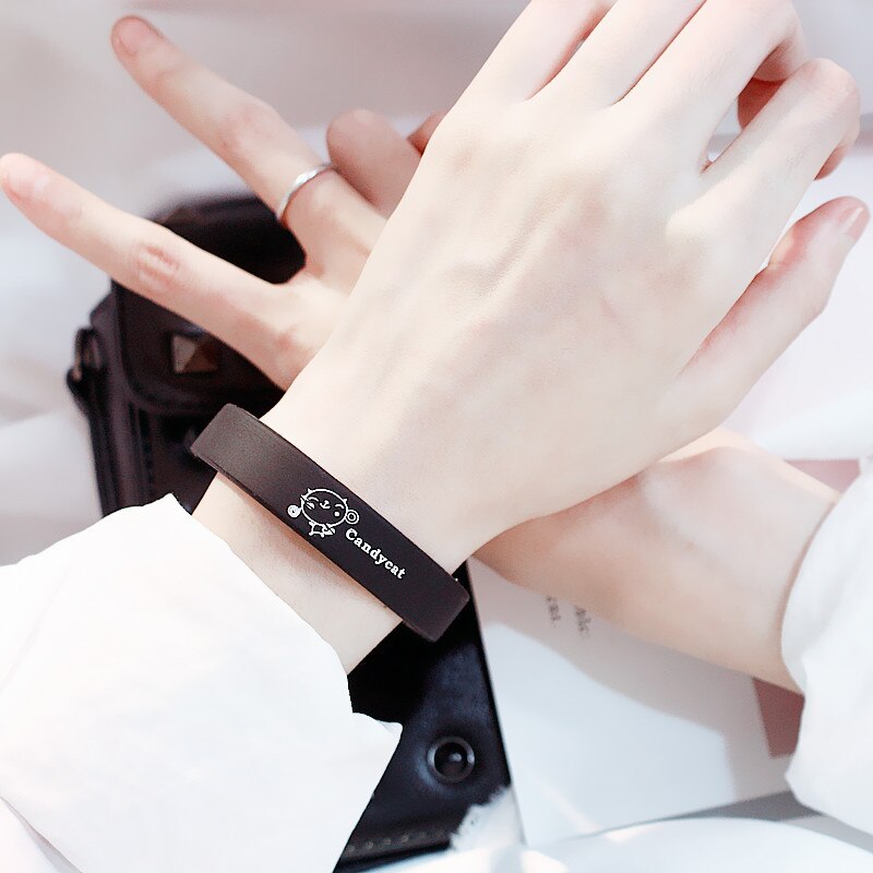 Silikone armbånd simple armbånd unisex alsidig personlighed sport afslappet tegneserie armbånd børn drenge og piger armbånd