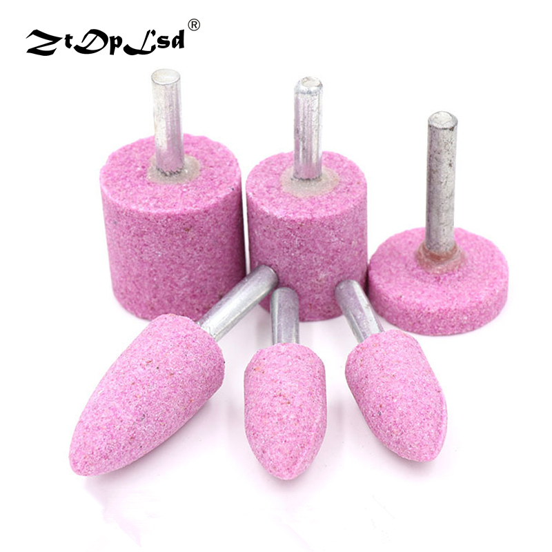 ZtDpLsd 1 Stck 6mm Schaft Schleif Montiert Stein Zylindrischen Für Dremel rotierend Werkzeuge Schleifen Rad Kopf Polieren Metall Holz werkzeug