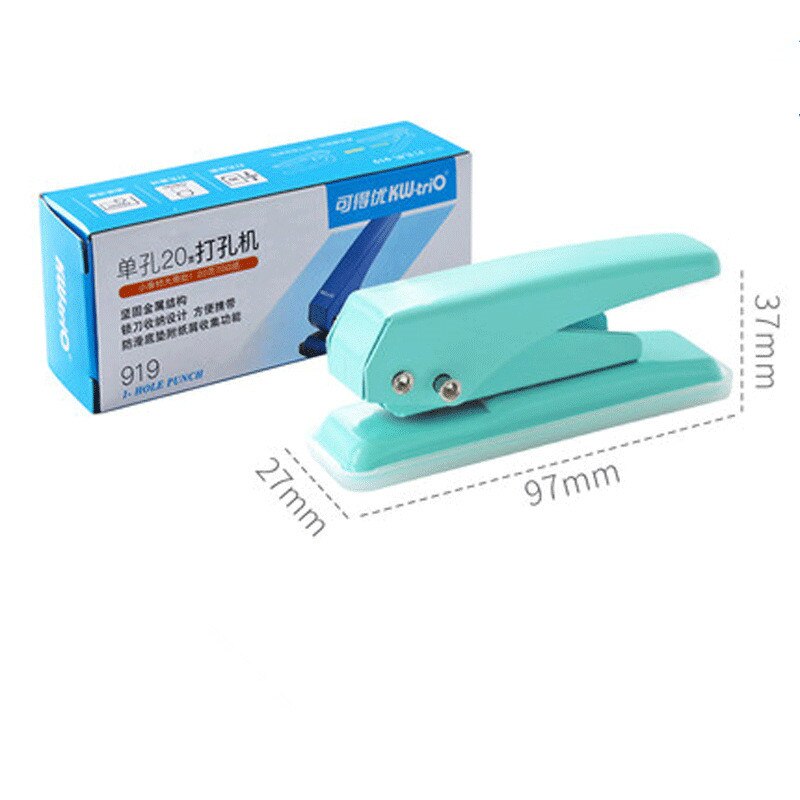 MINKYS Kawaii Binder Hole Punch For Journal Paper Ring DIY Paper Cutter Craft Machine Office School Stationery: green