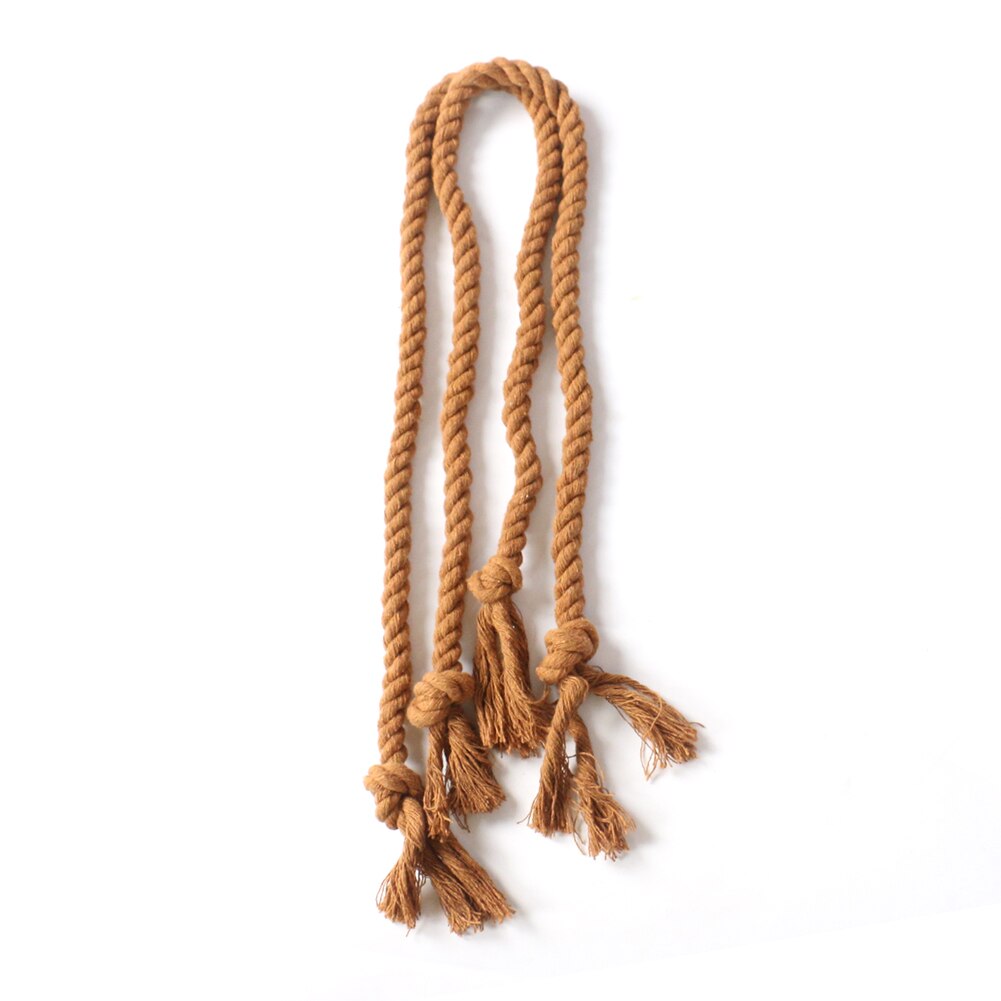Curtain Buckles Tie Rope Handmade Weaving Cotton Linen Clips Tiebacks Holder Solid Color Curtain Holder Rope Home Decor: Auburn