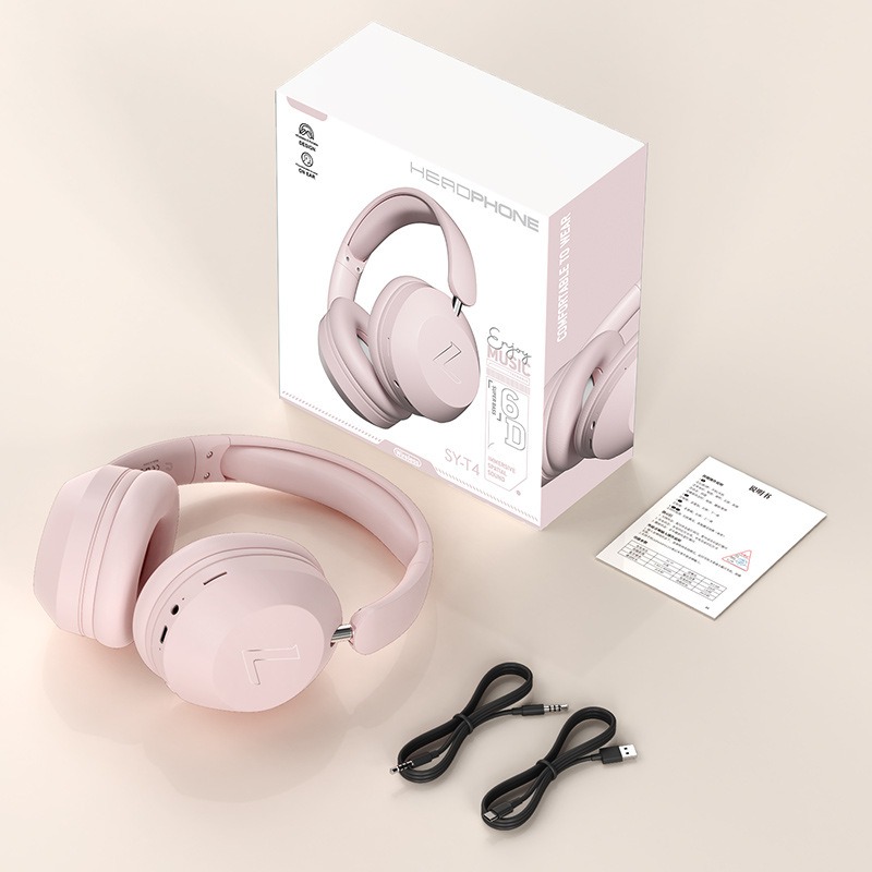 Bluetooth-muziekheadset, draadloze headset, sportoortelefoon met hoge batterij, universeel: Roze