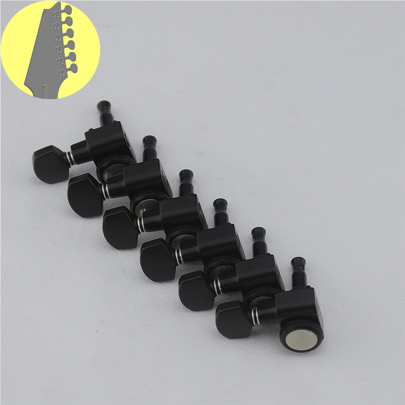 1 Set 6/7/8 corde senza chiusura a vite teste per chitarra sigillate accordatori per chitarra nero/oro/argento cromato