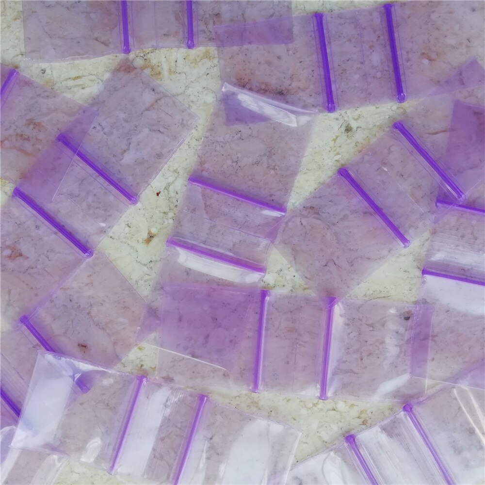 100 sztuk opakowanie strunowe wielokrotnego zamykania 1 &quot;X1&quot; kolorowe fioletowe mini torby z zamkiem błyskawicznym 5mil 1010 D030