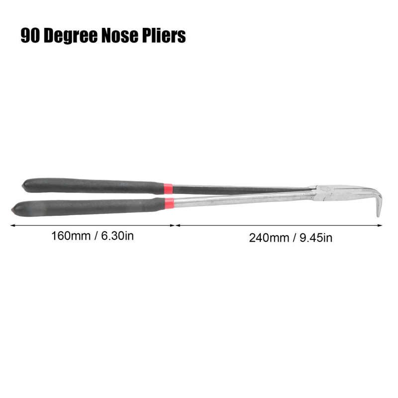 400Mm/16in Extra Lange Handvat Neus Tang 90 Graden Schuine Kaken Gebogen Neus Reparatie Tools