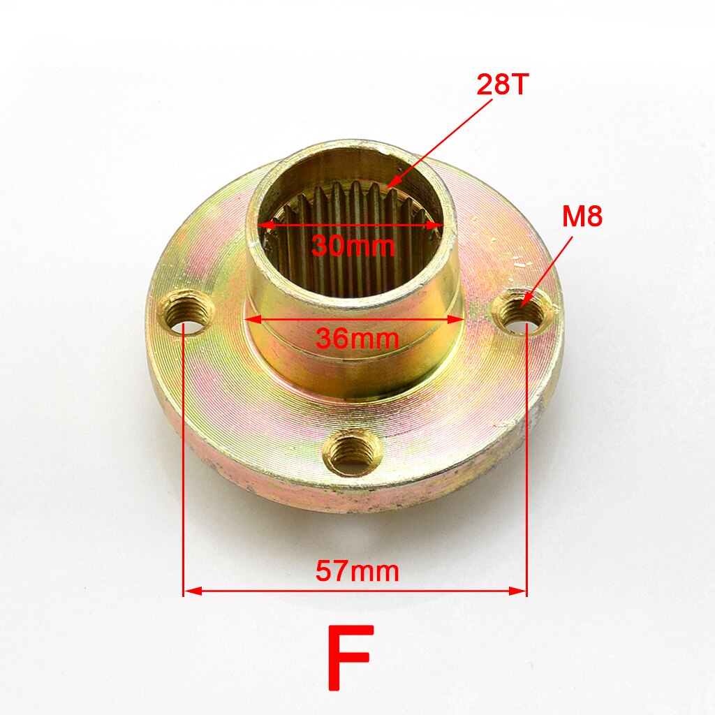 4 Stud 3 hole Axle 23T 24T 17T Hub Spline Mounting brackets Wheel Hub for 50cc- 125cc 150cc 250cc Quad Dirt Bike ATV Buggy: F