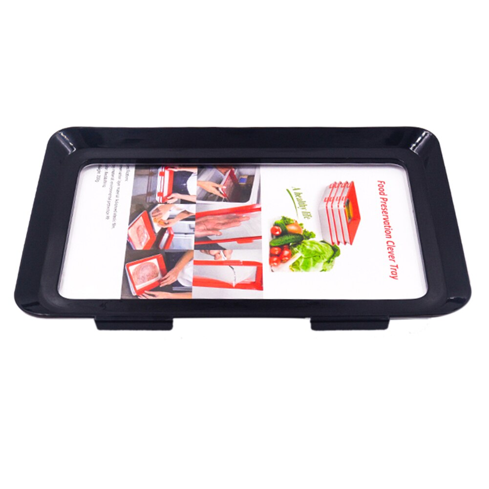 Food Preservation Tray Stackable Food Fresh Tray Magic Elastic Fresh Tray Reusable Food Refrigerator Storage Container: Black