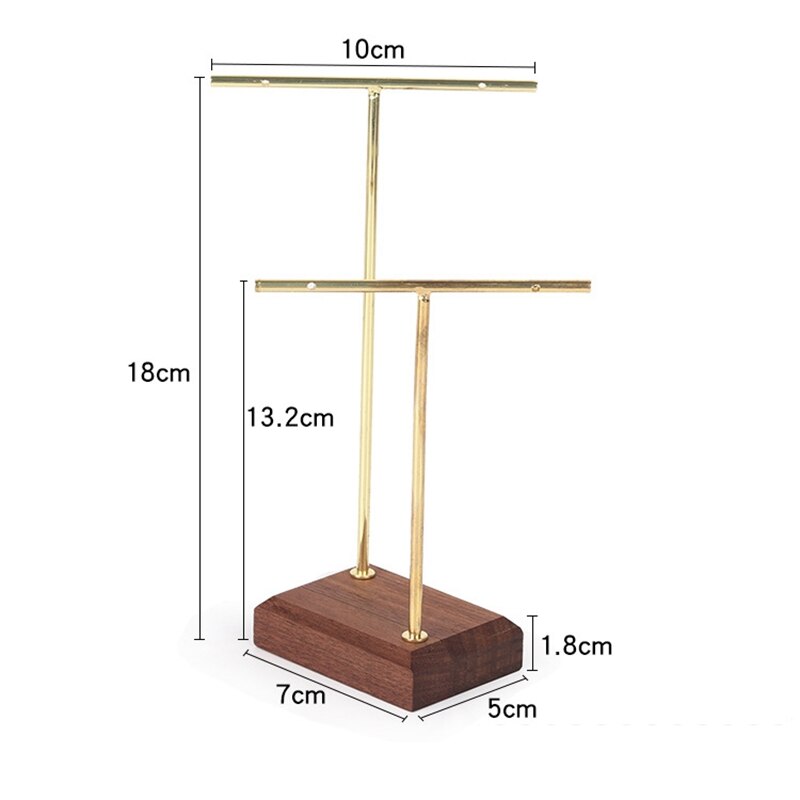Trä smycken förvaring rack örhängen halsband display stativ hushåll smidesjärn lagring rack för smycken kvinnor