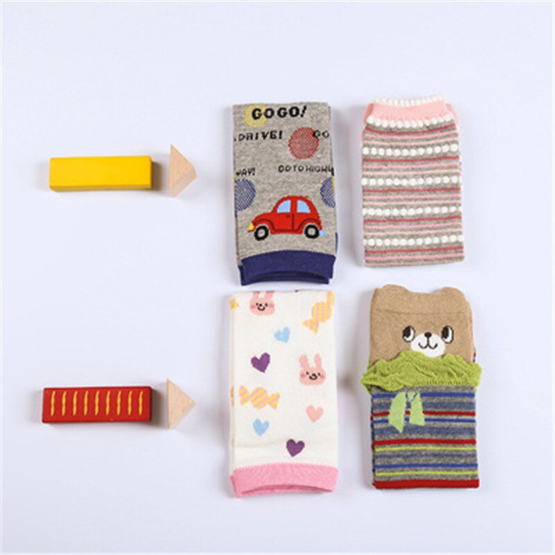 Ideacherry 1 par babypuder 30*8cm tegneserie 100%  bomulds crawling sikkerhed benvarmere sokker tilbehør spædbørn knæ tyk beskytter